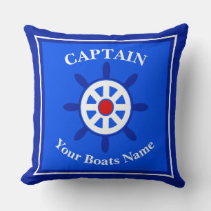 Coussin Boat captains ships wheel throw pillow
