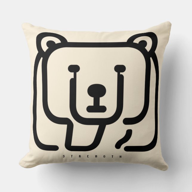 Coussin BOAZ Bear – Icône de force (Recto)