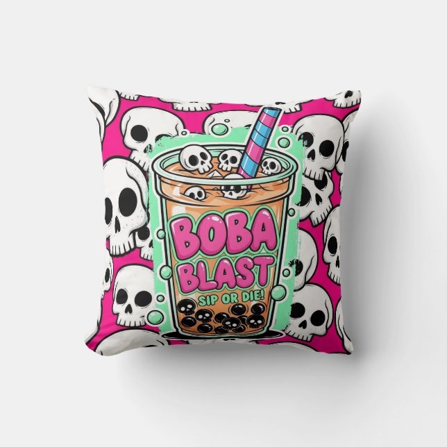 Coussin Boba Blast – Sip or Die! (Recto)