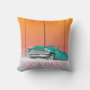 Coussin Boca Raton Florida affiche de voyage.