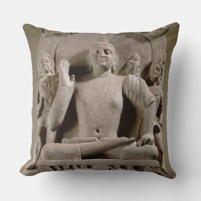 Coussin Bodhisattva posé, Mathura (grès rouge) (Recto)