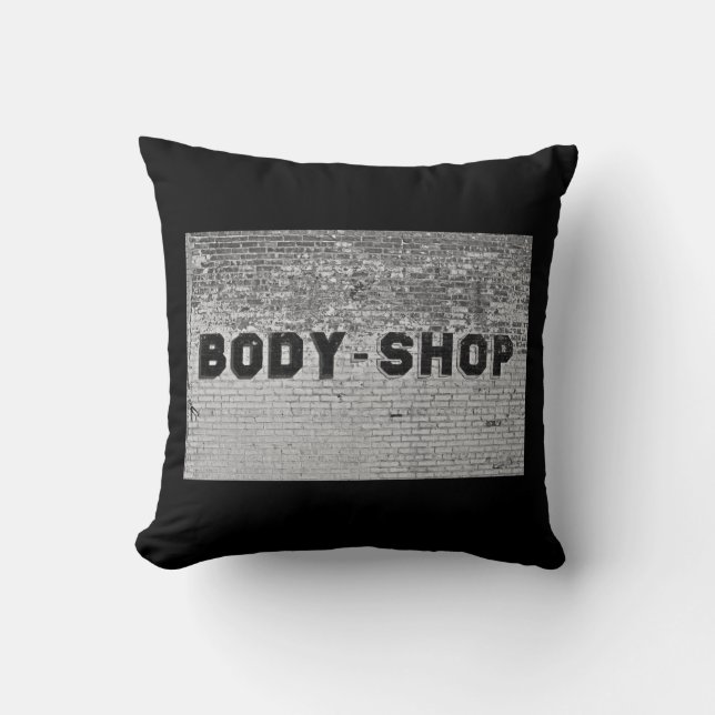 Coussin Body Shop en noir (Recto)