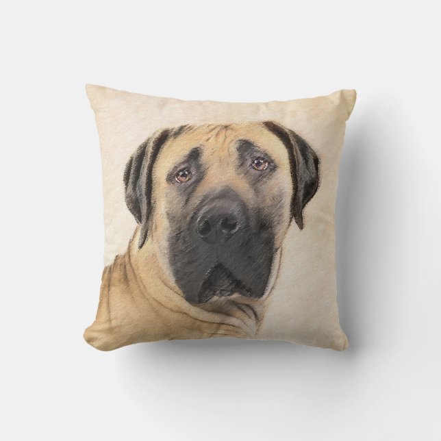 Coussin Boerboel Peinture - Cute Original Chien Art (Recto)
