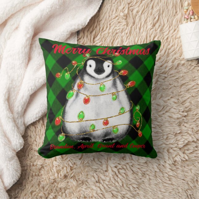 Coussin Boeuf festif de Noël Penguin arctique (Couverture)