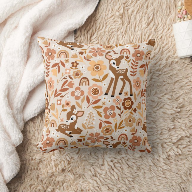 Coussin Boeuf mignon cerf modèle floral (Couverture)