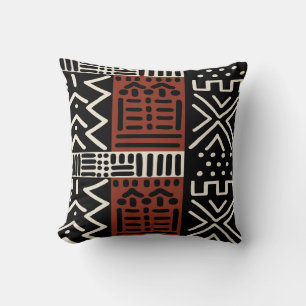 Coussin Bogolan Concepteur de tissu de boue africain Lance
