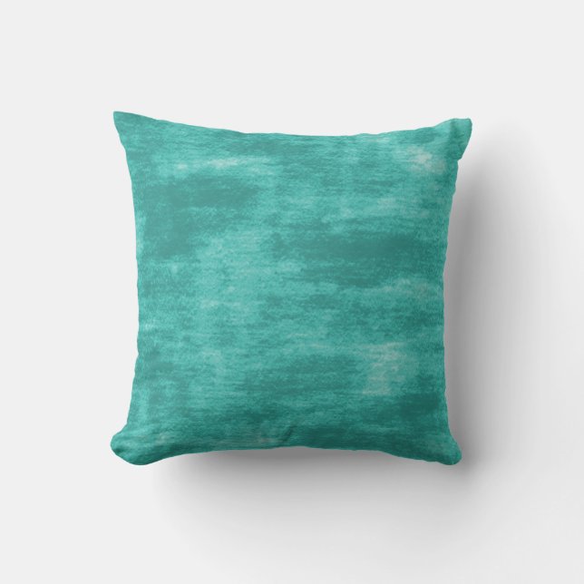 Coussin bohème à texture turquoise (Recto)
