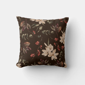 Coussin Bohème Floral Dark : Aquarelle Motif