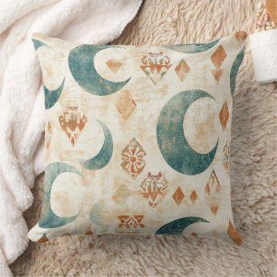 Coussin Bohème Rustique Lune Floral Botanique Terreux