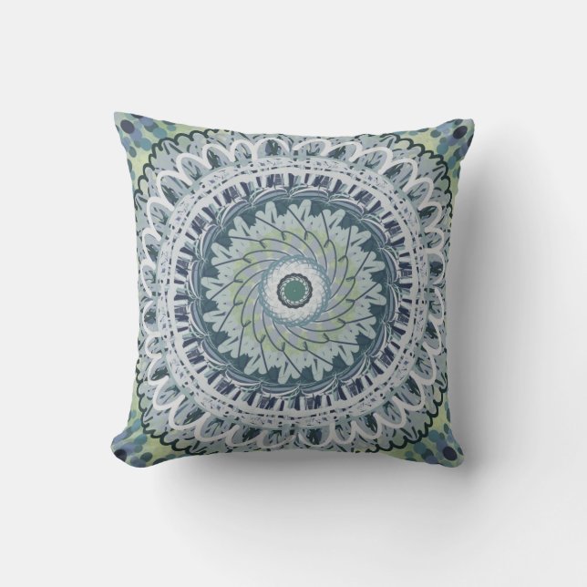 Coussin Bohème Shabby Chic Mandala Dot Art Design (Recto)