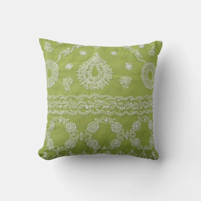 Coussin bohème vert (Recto)