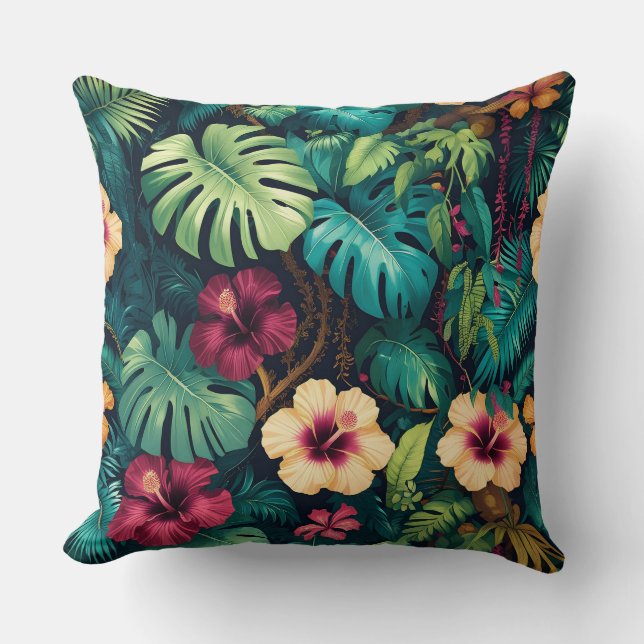 Coussin Bohemian Botanical Jungle | Lush Tropical Plant &  (Recto)
