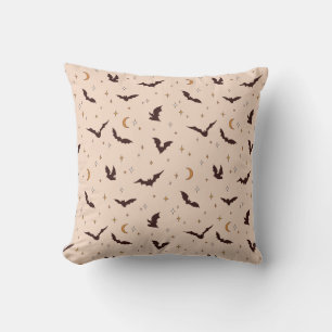 Coussin Boho Bats et étoiles Motif d'Halloween