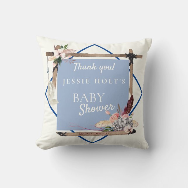 Coussin Boho Beau Baby shower sud-ouest (Recto)