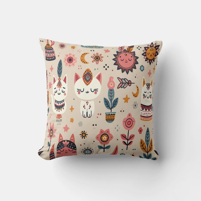 Coussin Boho Bloom & Bites (Recto)