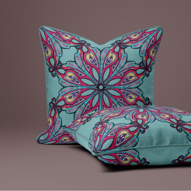 Coussin Boho Bloom en Vert Sauge (Créateur téléchargé)