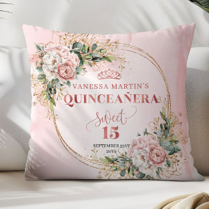 Coussin Boho Blush Rose Floral Eucalyptus Meilleur Cadeau