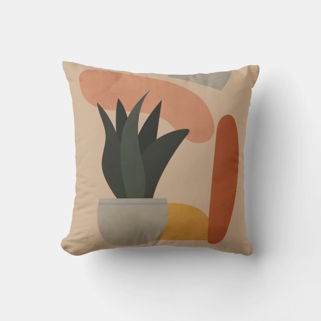 Coussin Boho Botanical Succulical Plante (Recto)