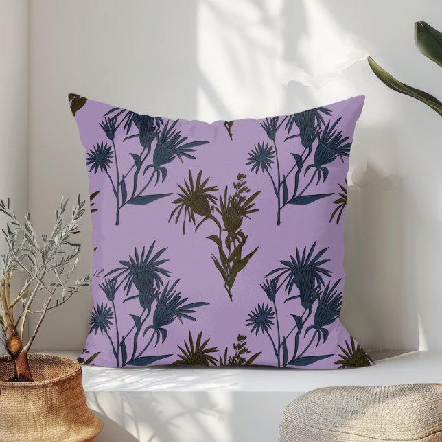 Coussin Boho Botanique Fleur Motif Lavande (Créateur téléchargé)
