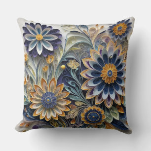 Coussin Boho Botanique Floral Zentangle