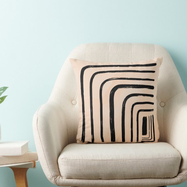 Coussin Boho boudcloth néatrale noir et crème feminine (Créateur téléchargé)