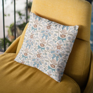Coussin Boho Bows Bleus et Fleurs