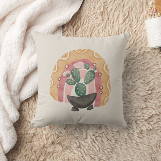 Coussin Boho Cactus Arc-en-ciel : Vibrations du désert (Couverture)