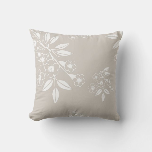 Coussin Boho Chic Floral Motif esthétique (Recto)