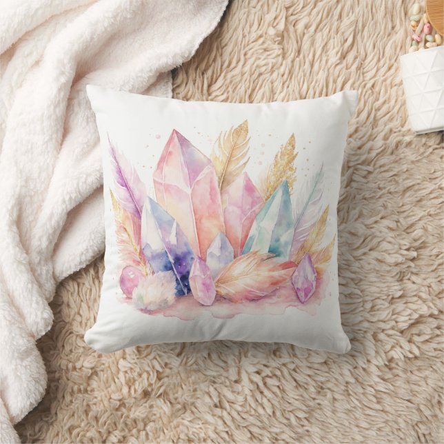 Coussin Boho Chic Quartz Cristal Pastel (Couverture)