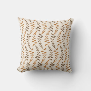 Coussin Boho Cream Fern Strings - motif sans soudure.