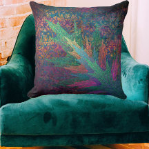 Boho damask automne feuilles élégant violet bleu v