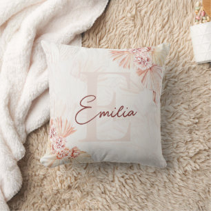 Coussin Boho Douce Chambre de Bébé Fille Enfant Monogramme