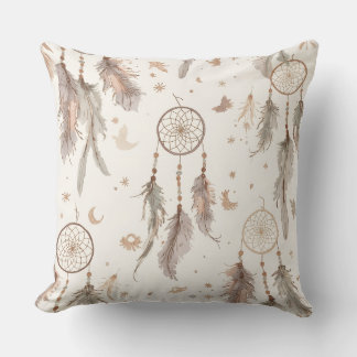 Coussin Boho Dream Catcher Feather Pattern Throw Pillow