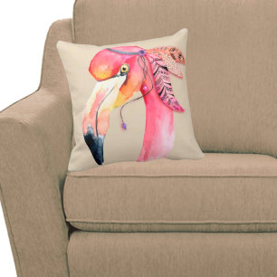 Coussin Boho Fiona Flamant rose Jeu d'oreiller