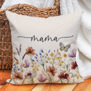Coussin Boho Fleurs Sauvages Maman