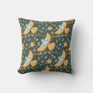 Coussin Boho Floral Birds Motif de jardin