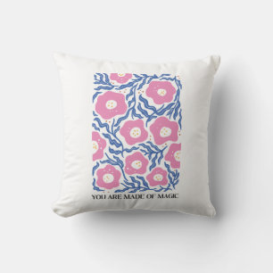 Coussin Boho Floral cite "Vous êtes fait de magie"