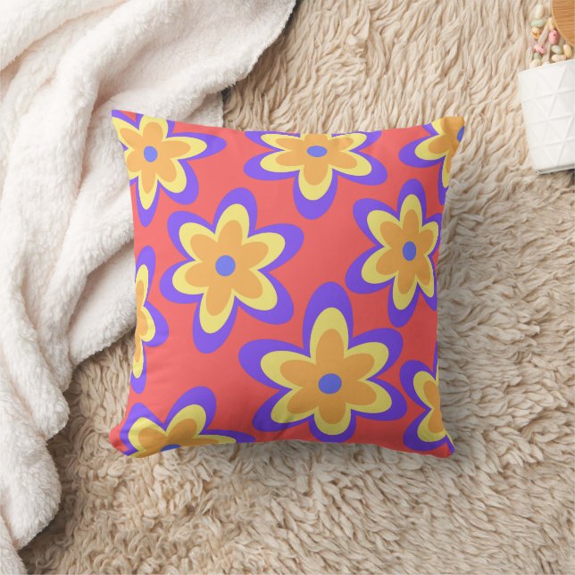Coussin Boho Floral Motif coloré (Couverture)