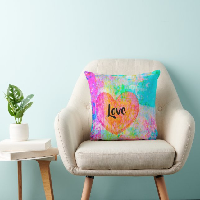 Coussin Boho Heart Love Collage (Chaise)