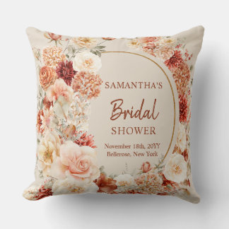 Coussin Boho jardin d'automne épices orange beige rouille