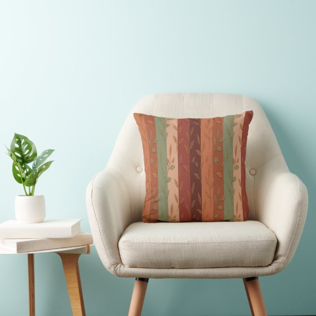 Coussin Boho Leaf Motif Rustic Home Décor (Chaise)