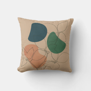 Coussin Boho Line Art Plante, Terme Botanique