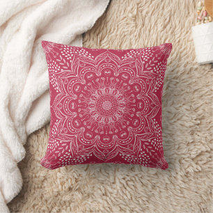 Coussin Boho Mandala Magenta