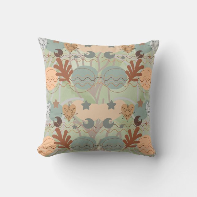 Coussin Boho modern geometric wallpaper (Recto)