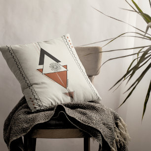 Coussin Boho moderne Abstrait 16" x 16" Décor