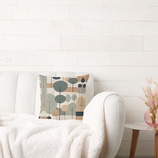 Coussin Boho Moderne avec des Arbres (Canapé)