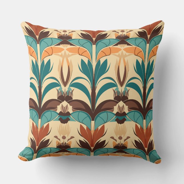 Coussin Boho moderne du milieu du siècle (Recto)