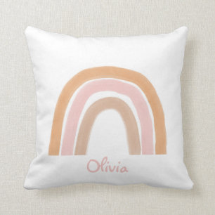 Coussin Boho moderne Rainbow Name Jeu d'oreiller
