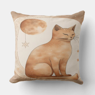 Coussin Boho Moon Cat Design
