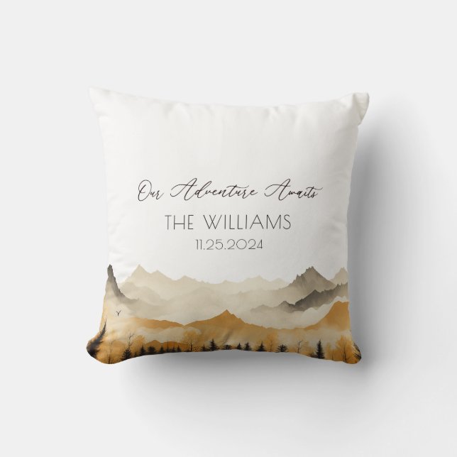 Coussin Boho Mountain Mariage Couple (Recto)